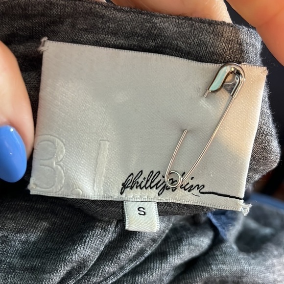 3.1 Phillip Lim Dress Neck Detail Long Sleeve Gray Ruching Size Small - Picture 7 of 9